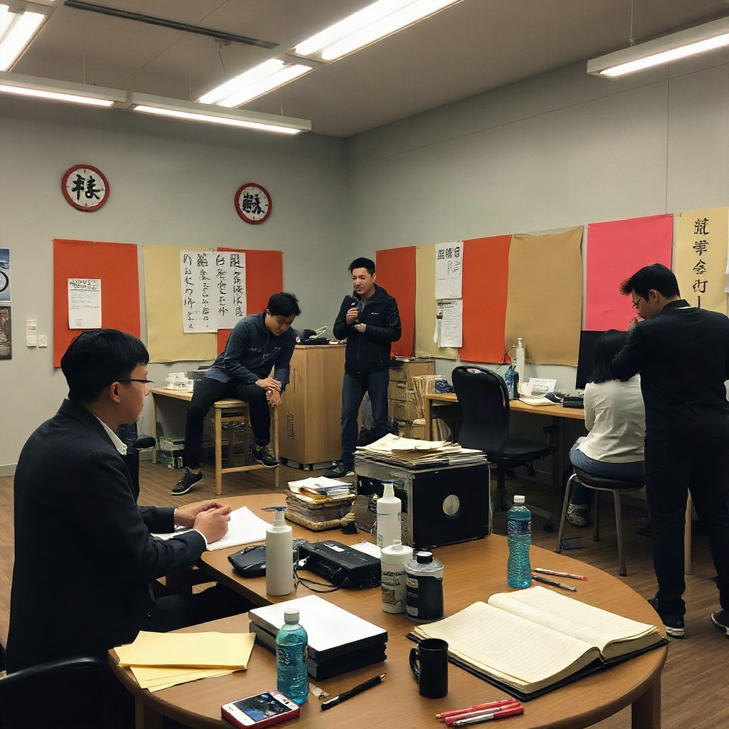 AI短剧网 2019 年第一间剪辑室的工作场景